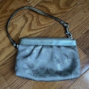 Silver Coach wristlet